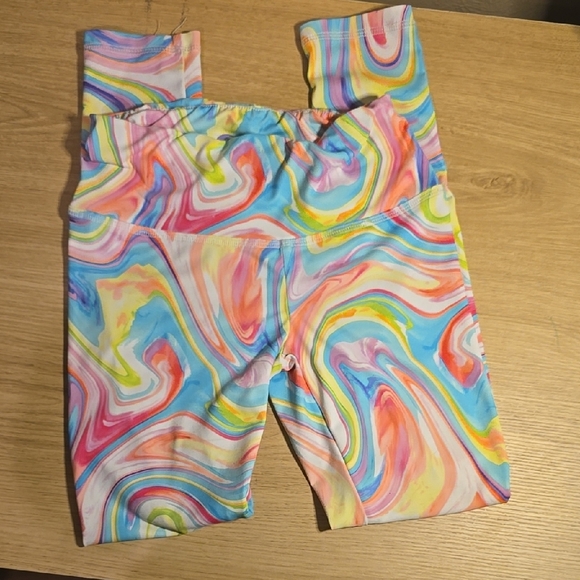 Sugar & Jade Colorful Swirl Kids Leggings M - Picture 1 of 2